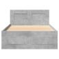Preview: Bettgestell mit Kopfteil Betongrau 90x200 cm Holzwerkstoff