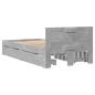 Preview: Bettgestell mit Kopfteil Betongrau 90x200 cm Holzwerkstoff