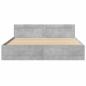 Preview: Bettgestell mit Kopfteil Betongrau 180x200 cm Holzwerkstoff
