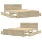 Preview: Bettgestell mit Kopfteil Sonoma-Eiche 135x190 cm Holzwerkstoff