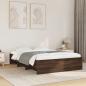 Preview: ARDEBO.de - Bettgestell Braun Eichen-Optik 135x190 cm Holzwerkstoff