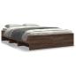 Preview: Bettgestell Braun Eichen-Optik 135x190 cm Holzwerkstoff