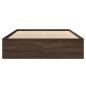 Preview: Bettgestell Braun Eichen-Optik 135x190 cm Holzwerkstoff