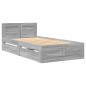 Preview: Bettgestell mit Kopfteil Grau Sonoma 75x190 cm Holzwerkstoff