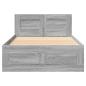 Preview: Bettgestell mit Kopfteil Grau Sonoma 75x190 cm Holzwerkstoff