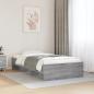 Preview: ARDEBO.de - Bettgestell Grau Sonoma 90x190 cm Holzwerkstoff
