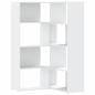 Preview: Eck-Bücherregal 4 Etagen Weiß 85x85x140 cm Holzwerkstoff