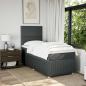 Preview: Boxspringbett mit Matratze Dunkelgrau 90x200 cm Stoff