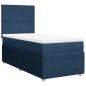 Preview: Boxspringbett mit Matratze Blau 90x200 cm Stoff