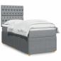 Preview: ARDEBO.de - Boxspringbett mit Matratze Hellgrau 90x200 cm Stoff