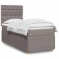Preview: ARDEBO.de - Boxspringbett mit Matratze Taupe 90x200 cm Stoff