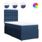 Preview: Boxspringbett mit Matratze Blau 90x200 cm Stoff