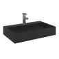 Preview: Waschbecken 60x38x11 cm Mineralguss/Marmorguss Mattschwarz