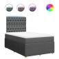 Preview: Boxspringbett mit Matratze Dunkelgrau 120x190 cm Stoff