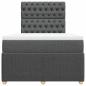 Preview: Boxspringbett mit Matratze Dunkelgrau 120x190 cm Stoff
