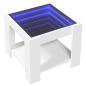 Preview: LED-Couchtisch Weiß 53x53x45 cm Holzwerkstoff