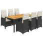 Preview: 7-tlg. Garten-Bistro-Set mit Kissen Schwarz Poly Rattan