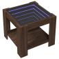 Preview: LED-Couchtisch Braun Eichen-Optik 53x53x45 cm Holzwerkstoff