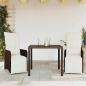 Preview: ARDEBO.de - 3-tlg. Garten-Bistro-Set mit Kissen Braun Poly Rattan