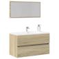 Preview: ARDEBO.de - Badschrank mit Spiegel Sonoma-Eiche 80x38,5x45 cm