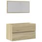 Preview: Badschrank mit Spiegel Sonoma-Eiche 80x38,5x45 cm