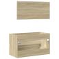 Preview: Badschrank mit Spiegel Sonoma-Eiche 80x38,5x45 cm