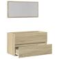 Preview: Badschrank mit Spiegel Sonoma-Eiche 80x38,5x45 cm