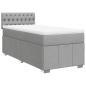 Preview: Boxspringbett mit Matratze Hellgrau 80x200 cm Stoff