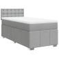 Preview: Boxspringbett mit Matratze Hellgrau 80x200 cm Stoff