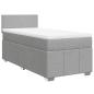 Preview: Boxspringbett mit Matratze Hellgrau 90x190 cm Stoff