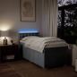 Preview: Boxspringbett mit Matratze Hellgrau 90x190 cm Stoff