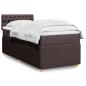 Preview: ARDEBO.de - Boxspringbett mit Matratze Dunkelbraun 90x200 cm Stoff