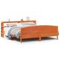 Preview: Massivholzbett ohne Matratze Wachsbraun 200x200 Kiefernholz
