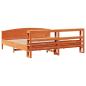 Preview: Massivholzbett ohne Matratze Wachsbraun 200x200 Kiefernholz
