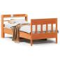 Preview: Massivholzbett ohne Matratze Wachsbraun 75x190 cm Kiefernholz