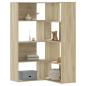 Preview: ARDEBO.de - Eck-Bücherregal 4 Etagen Sonoma Eiche 85x85x140cm Holzwerkstoff