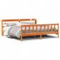 Preview: Bettgestell mit Kopfteil ohne Matratze Wachsbraun 180x200 cm