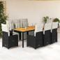 Preview: ARDEBO.de - 9-tlg. Garten-Bistro-Set mit Kissen Schwarz Poly Rattan
