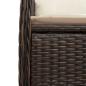 Preview: 7-tlg. Garten-Bistro-Set mit Kissen Braun Poly Rattan