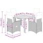 Preview: 5-tlg. Garten-Bistro-Set mit Kissen Grau Poly Rattan