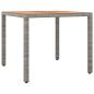 Preview: 5-tlg. Garten-Bistro-Set mit Kissen Grau Poly Rattan