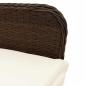 Preview: 7-tlg. Garten-Bistro-Set mit Kissen Braun Poly Rattan