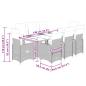 Preview: 9-tlg. Garten-Bistro-Set mit Kissen Grau Poly Rattan