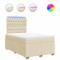 Preview: Boxspringbett mit Matratze Creme 120x190 cm Stoff