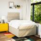 Preview: Boxspringbett mit Matratze Creme 120x190 cm Stoff
