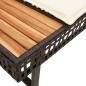 Preview: 2-tlg. Garten-Sofagarnitur mit Kissen Schwarz Poly Rattan Glas
