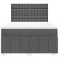 Preview: Boxspringbett mit Matratze Dunkelgrau 140x190 cm Stoff