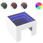 Preview: Nachttisch mit Infinity-LED Weiß 40x40x30 cm