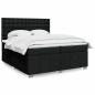 Preview: ARDEBO.de - Boxspringbett mit Matratze Schwarz 200x200 cm Stoff