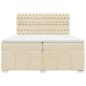 Preview: ARDEBO.de - Boxspringbett mit Matratze Creme 200x200 cm Stoff